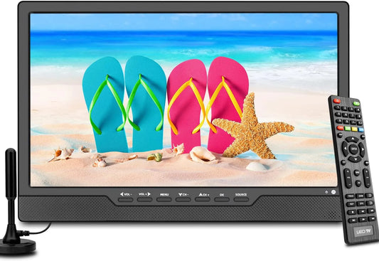 Smart TV, Fernseher, SOYAR, HDMI, USB, tragbar, DVB-T2, LCD-Display, Tragbarer 14, wiederaufladbarem Akku, AV-Eingang, Fernbedienung, Mini-Freeview-TV